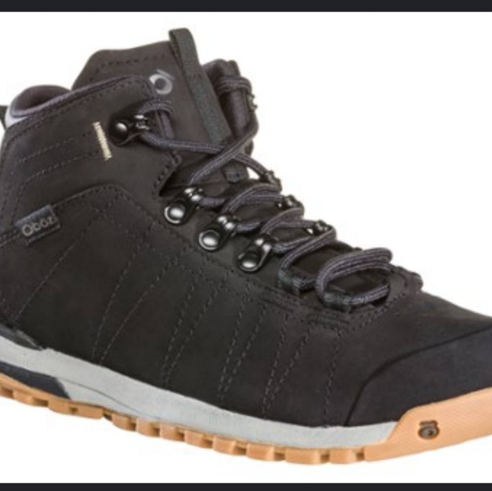OBOZ Boseman Mid Leather Hiking Boot, Waterproof, Size 8.5, Black,Outdoor Sports